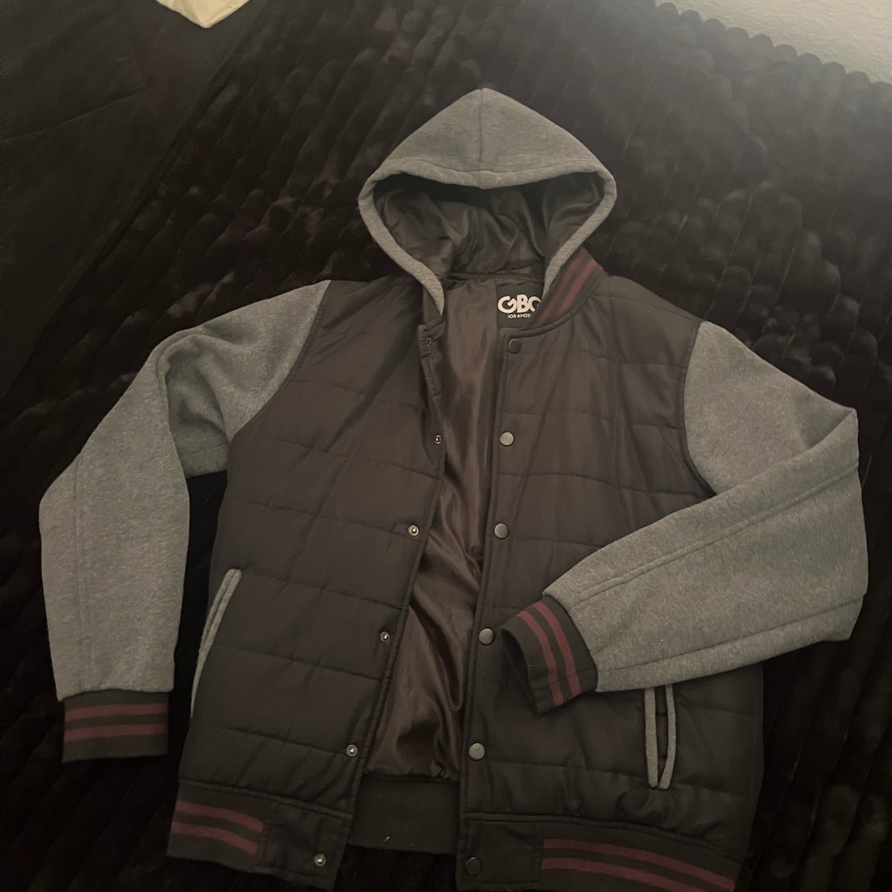 GBG Los Angeles Black and Gray Bomber Jacket